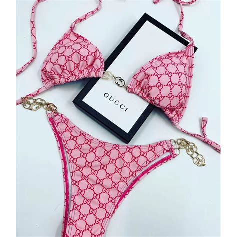 costume gucci bikini|gucci swimsuit pink.